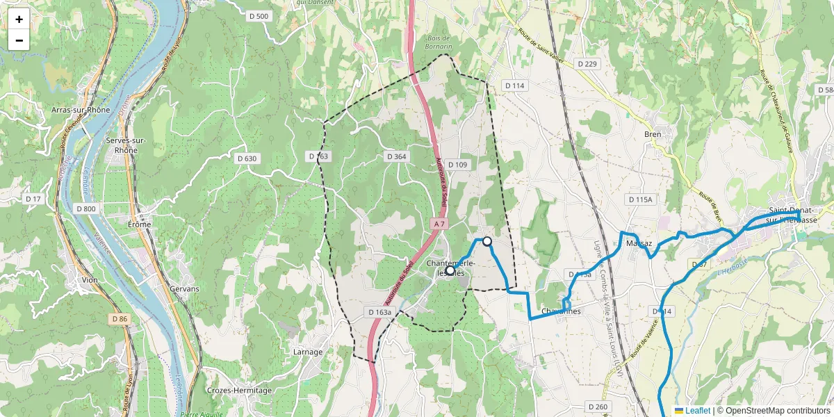 Carte du réseau de transport en commun à Chantemerle-les-Blés - lignes de bus et arrêts