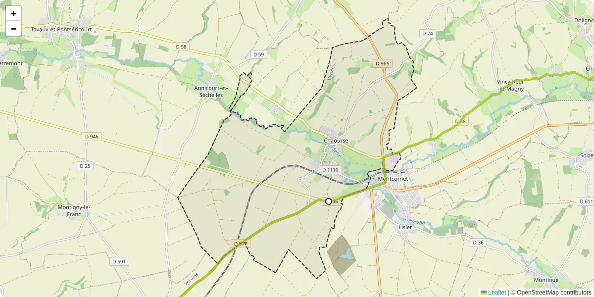 Carte du réseau de transport en commun à Chaourse - lignes de bus et arrêts