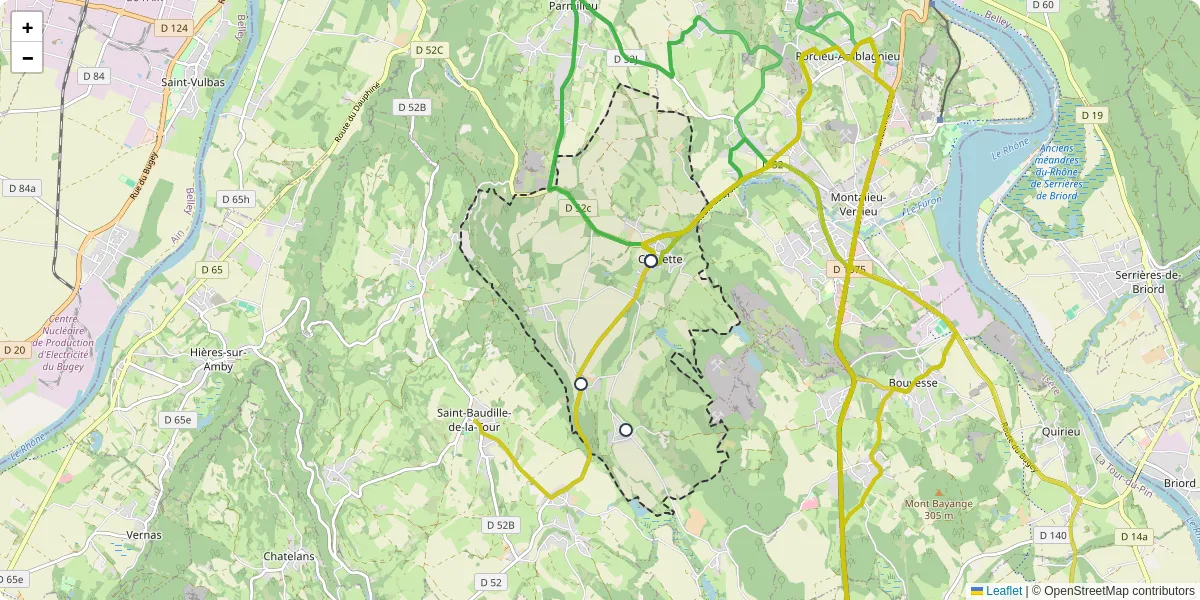 Carte du réseau de transport en commun à Charette - lignes de bus et arrêts