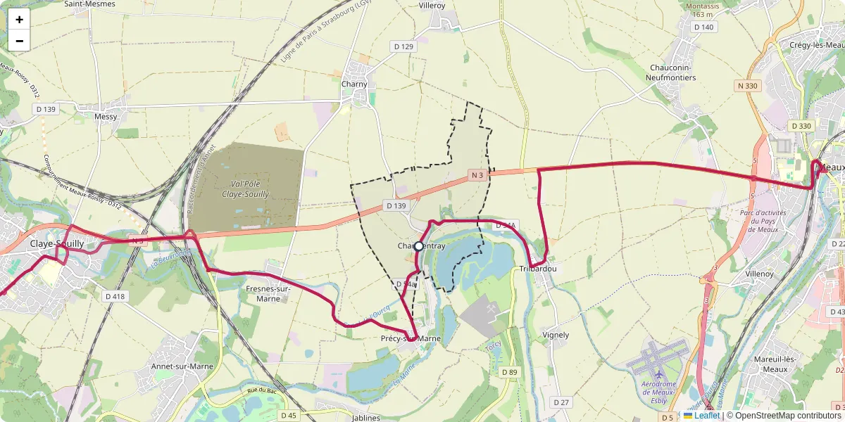 Carte du réseau de transport en commun à Charmentray - lignes de bus et arrêts