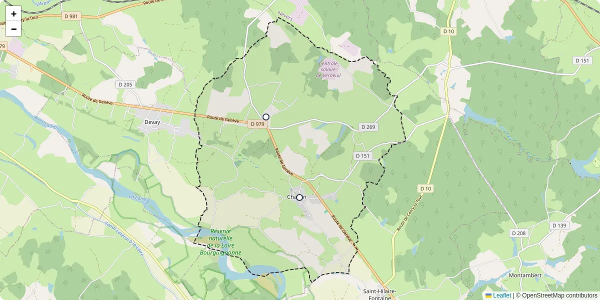 Carte du réseau de transport en commun à Charrin - lignes de bus et arrêts