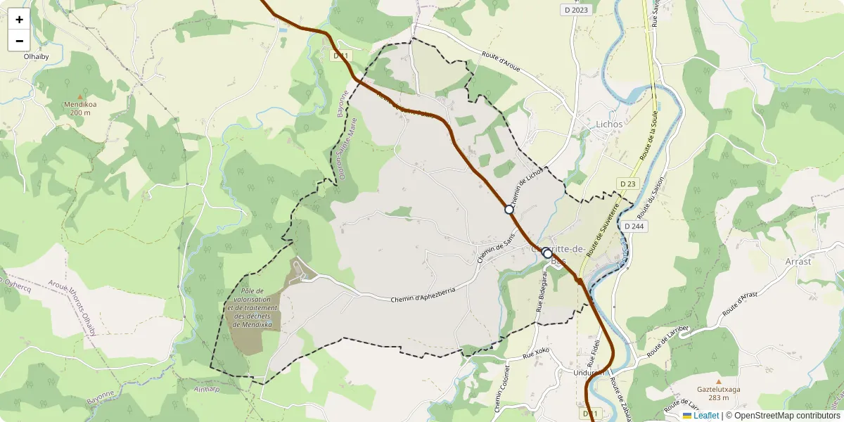 Carte du réseau de transport en commun à Charritte-de-Bas - lignes de bus et arrêts