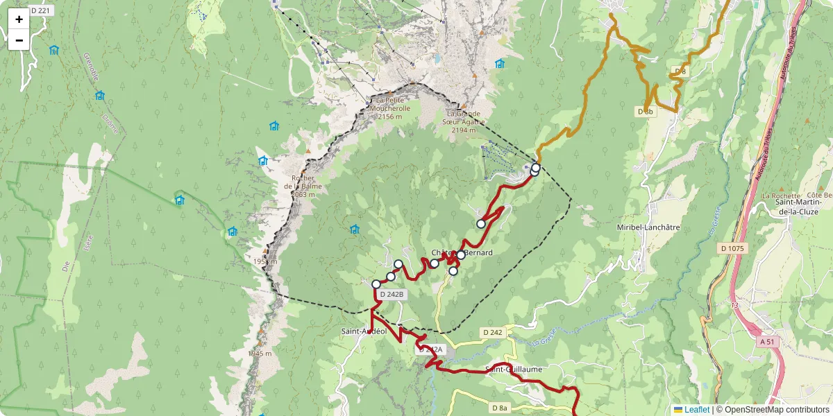 Carte du réseau de transport en commun à Château-Bernard - lignes de bus et arrêts