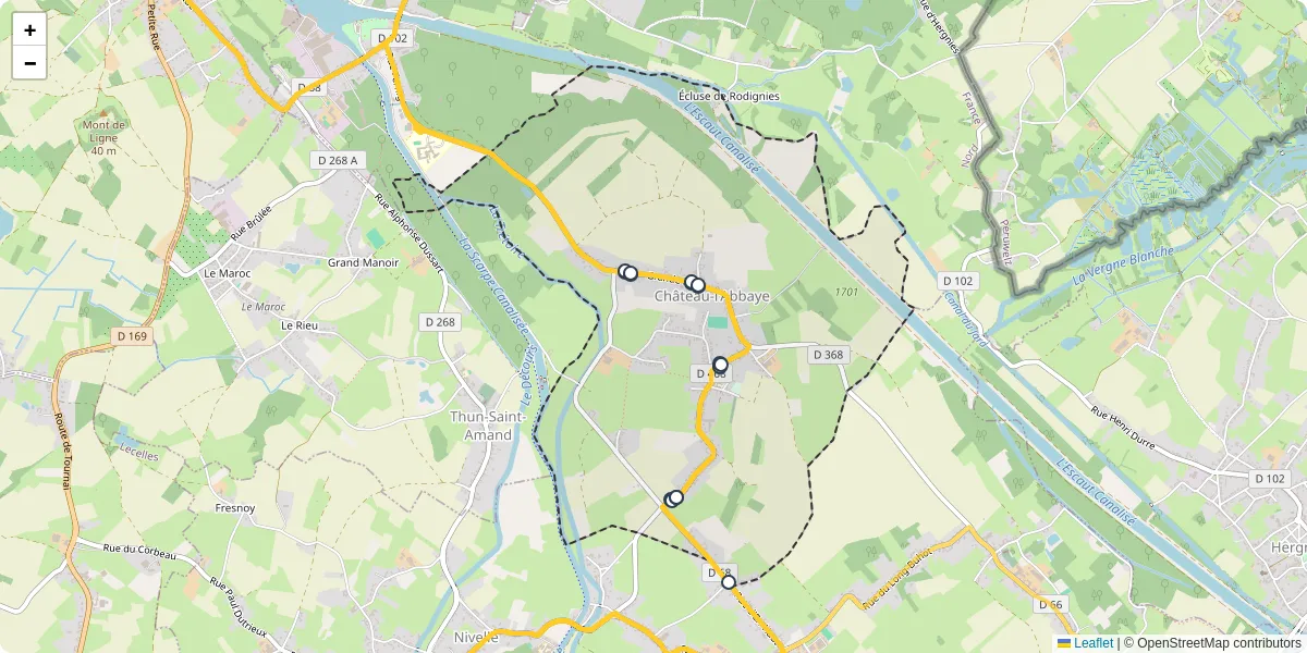 Carte du réseau de transport en commun à Château-l'Abbaye - lignes de bus et arrêts