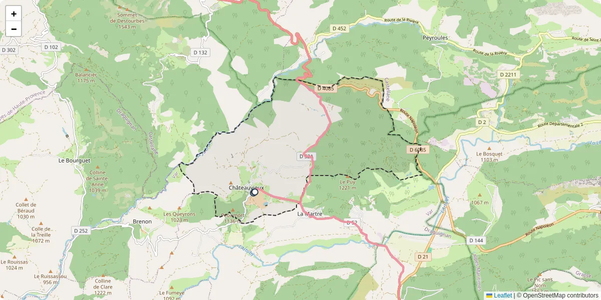 Carte du réseau de transport en commun à Châteauvieux - lignes de bus et arrêts
