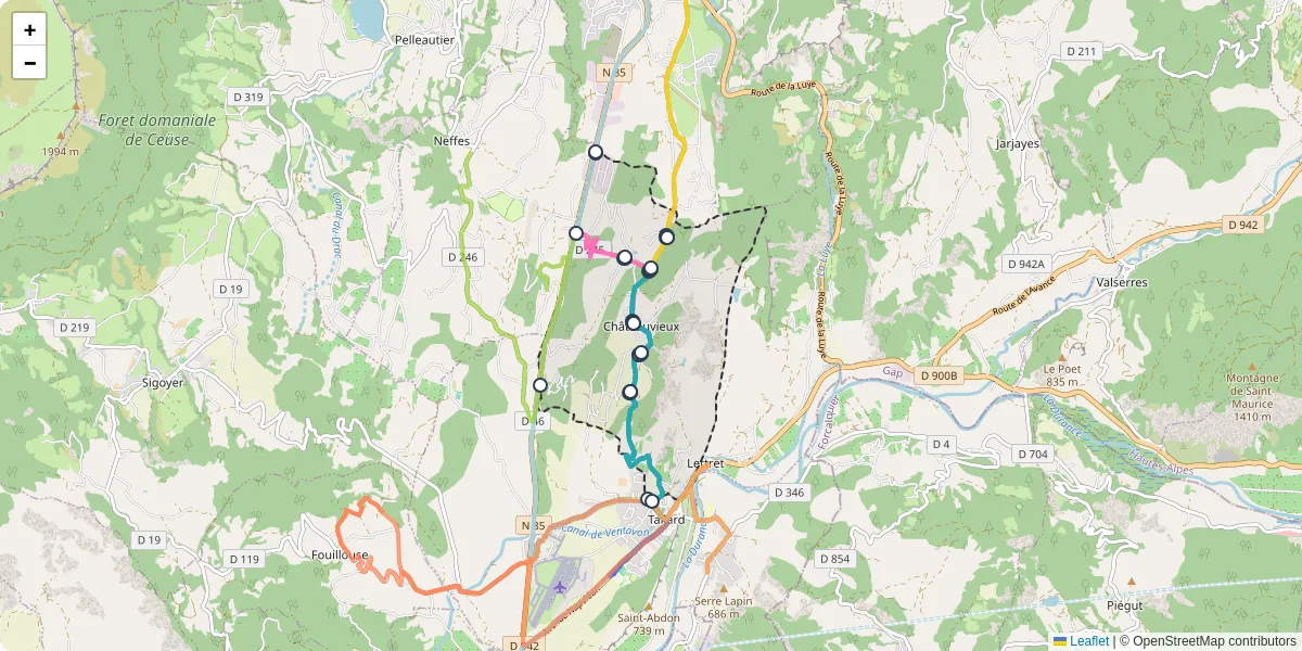 Carte du réseau de transport en commun à Châteauvieux - lignes de bus et arrêts