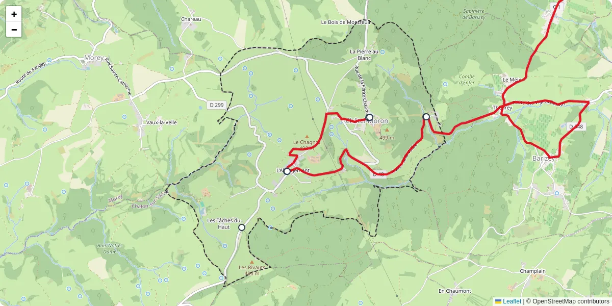 Carte du réseau de transport en commun à Châtel-Moron - lignes de bus et arrêts