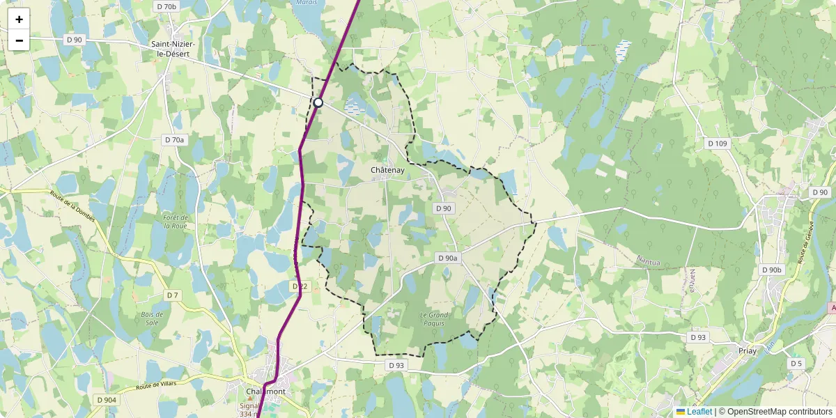 Carte du réseau de transport en commun à Châtenay - lignes de bus et arrêts