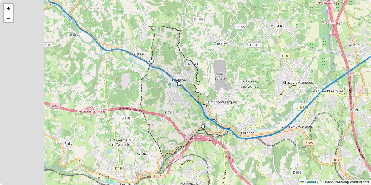 Carte du réseau de transport en commun à Châtillon - lignes de bus et arrêts