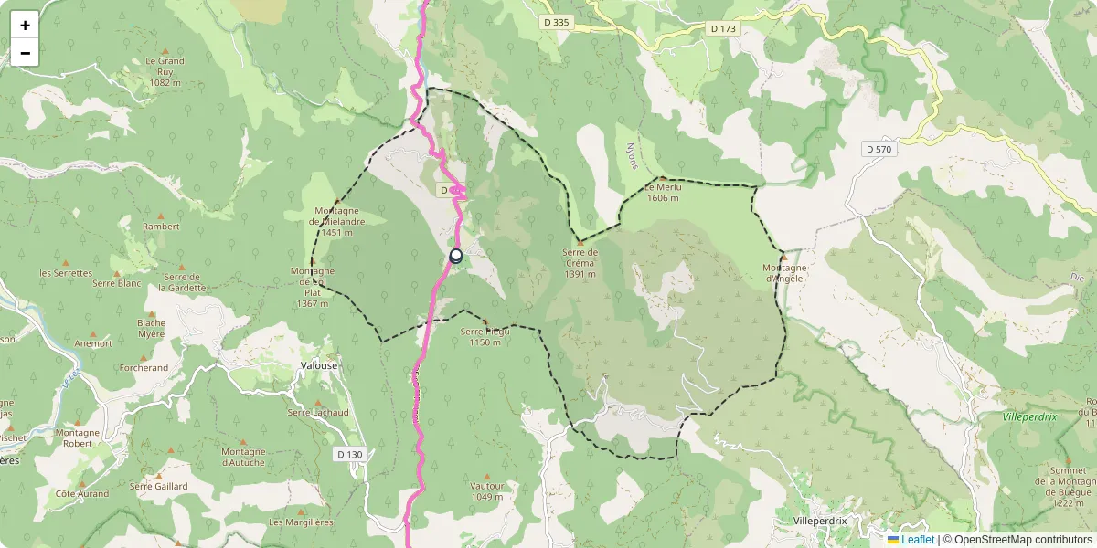 Carte du réseau de transport en commun à Chaudebonne - lignes de bus et arrêts