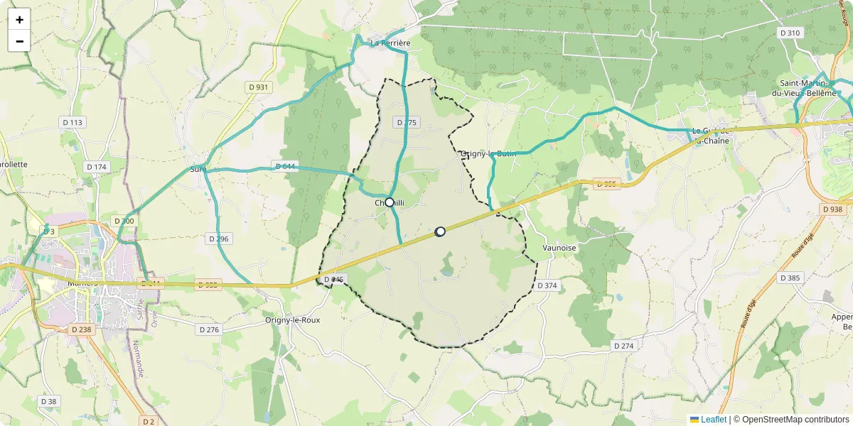 Carte du réseau de transport en commun à Chemilli - lignes de bus et arrêts