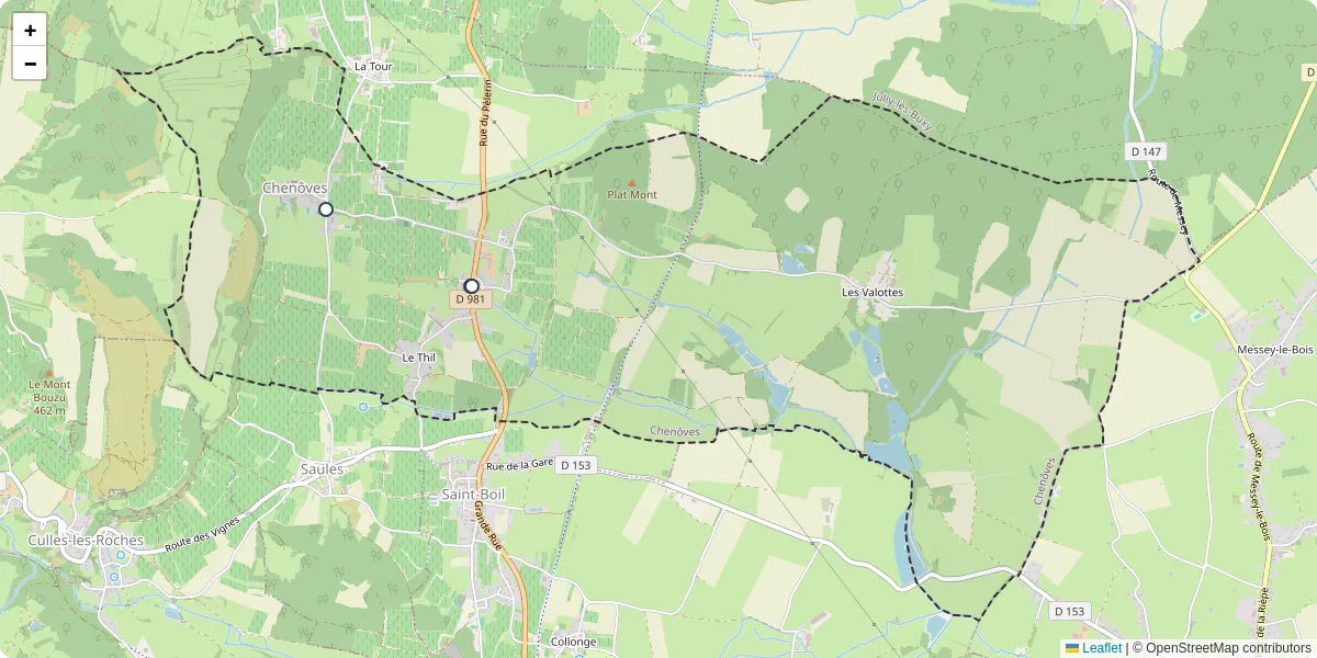 Carte du réseau de transport en commun à Chenôves - lignes de bus et arrêts