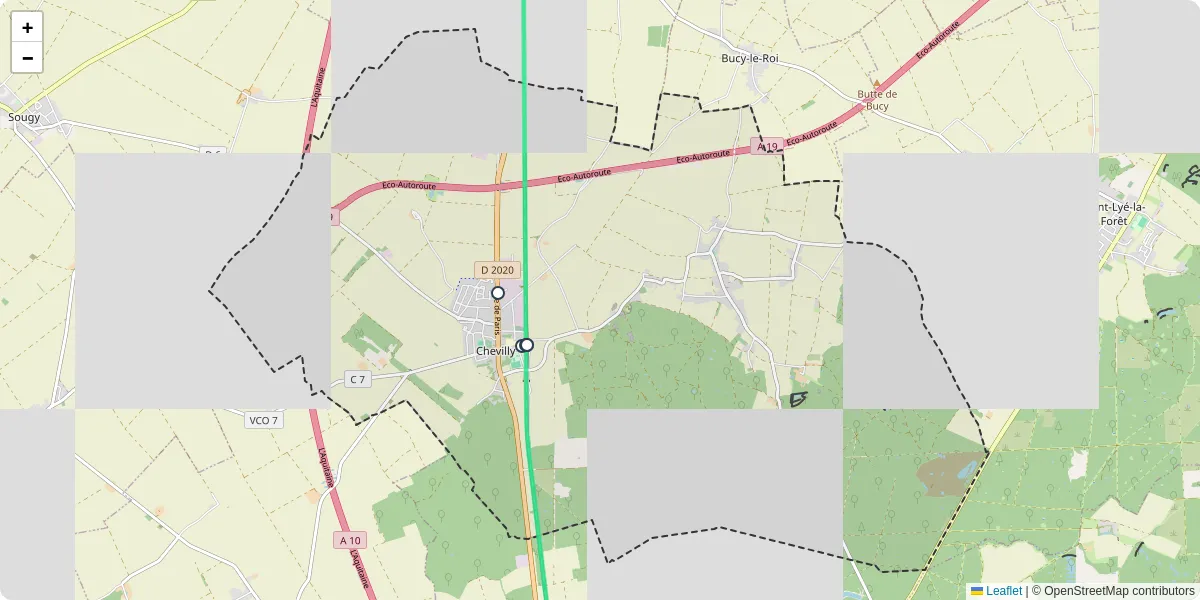 Carte du réseau de transport en commun à Chevilly - lignes de bus et arrêts