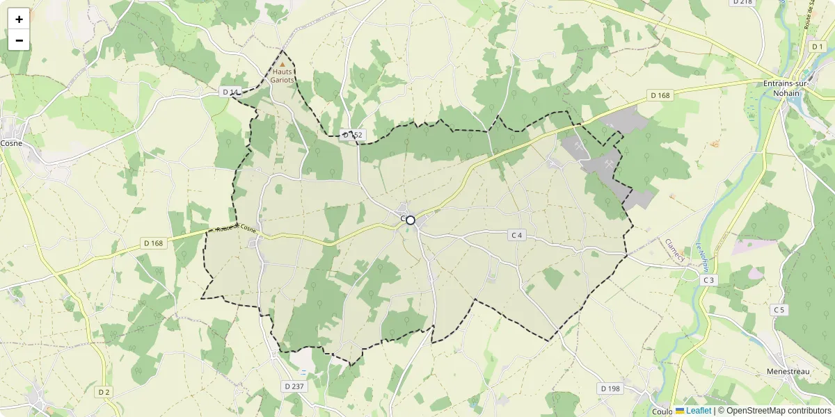 Carte du réseau de transport en commun à Ciez - lignes de bus et arrêts