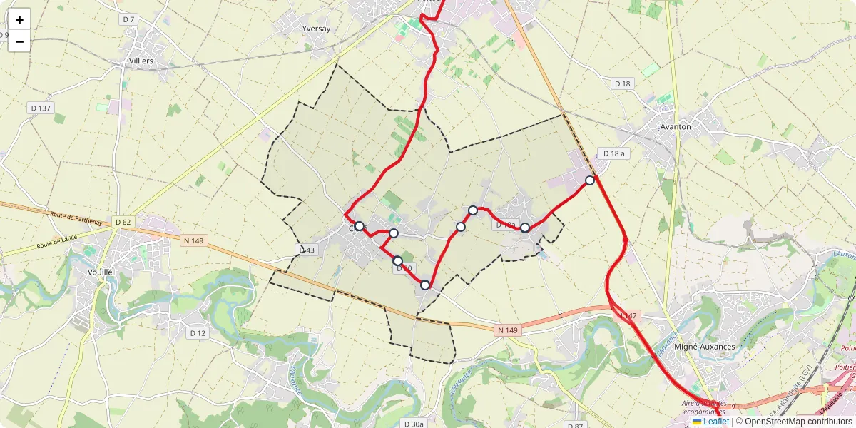Carte du réseau de transport en commun à Cissé - lignes de bus et arrêts