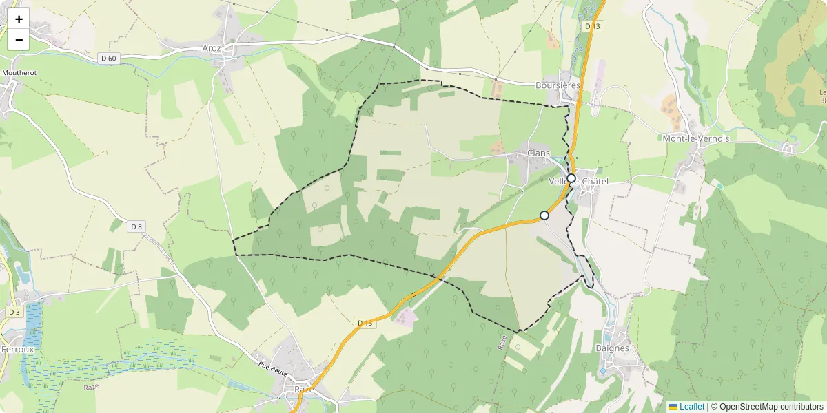 Carte du réseau de transport en commun à Clans - lignes de bus et arrêts