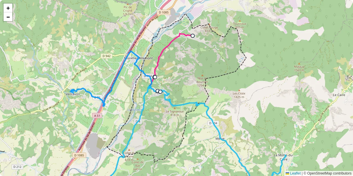 Carte du réseau de transport en commun à Claret - lignes de bus et arrêts