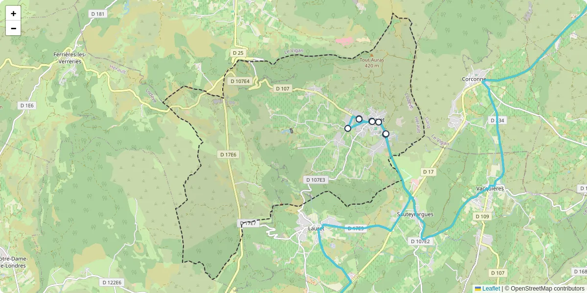 Carte du réseau de transport en commun à Claret - lignes de bus et arrêts