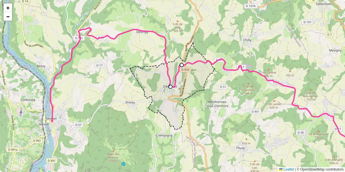 Carte du réseau de transport en commun à Clermont - lignes de bus et arrêts