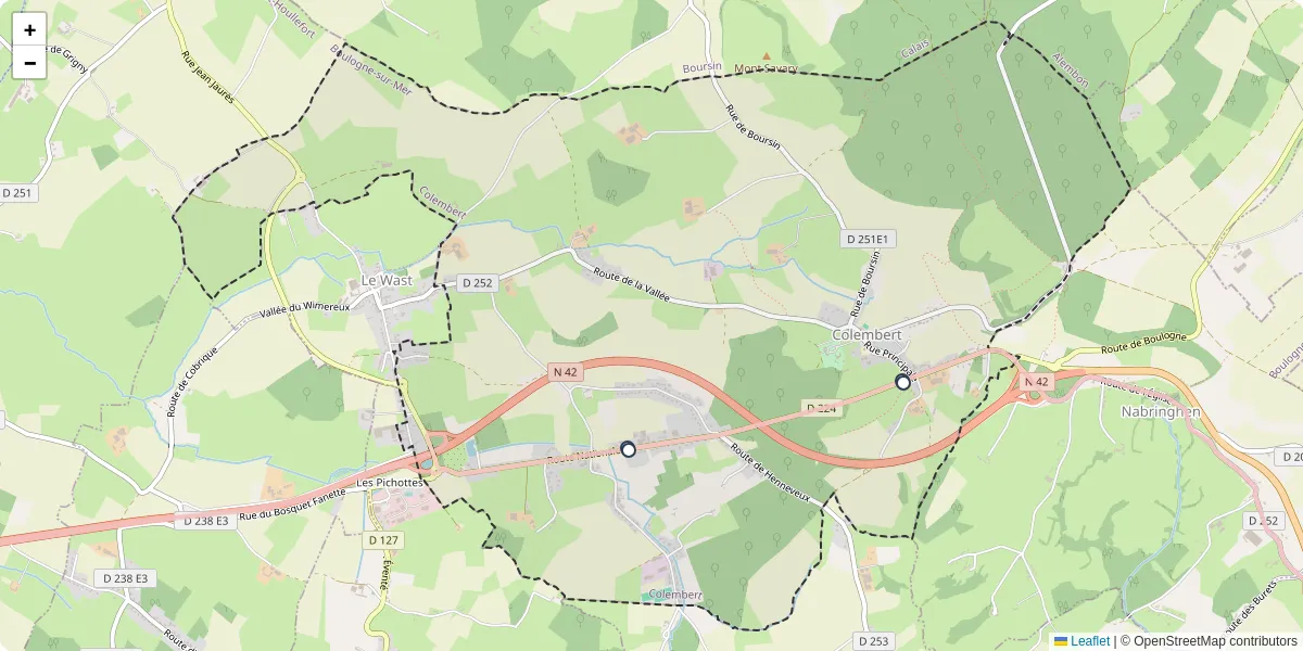 Carte du réseau de transport en commun à Colembert - lignes de bus et arrêts