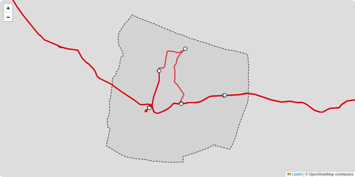 Carte du réseau de transport en commun à Colleville-sur-Mer - lignes de bus et arrêts