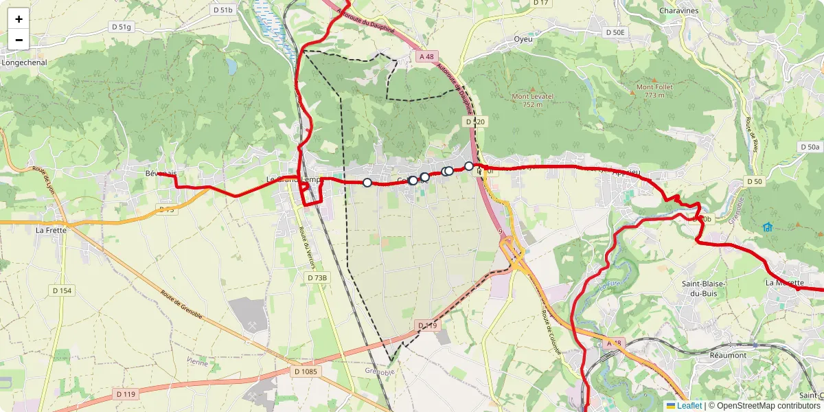 Carte du réseau de transport en commun à Colombe - lignes de bus et arrêts