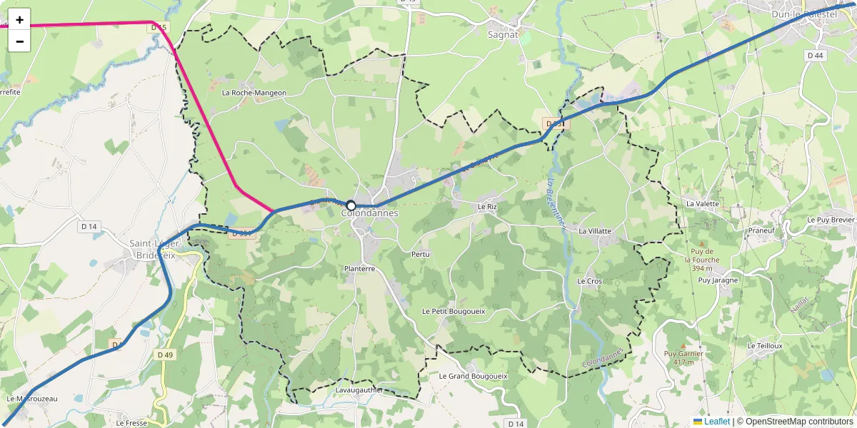 Carte du réseau de transport en commun à Colondannes - lignes de bus et arrêts