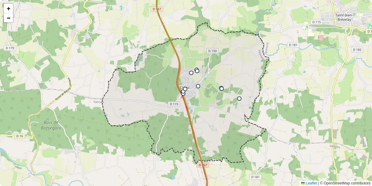 Carte du réseau de transport en commun à Colpo - lignes de bus et arrêts