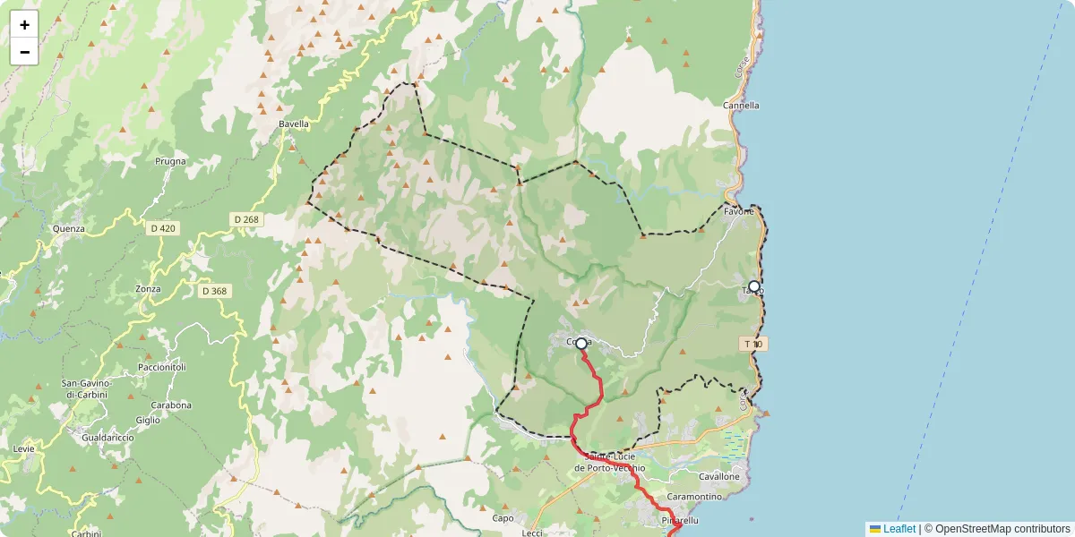 Carte du réseau de transport en commun à Conca - lignes de bus et arrêts