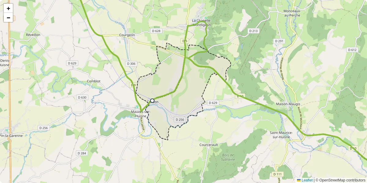 Carte du réseau de transport en commun à Corbon - lignes de bus et arrêts