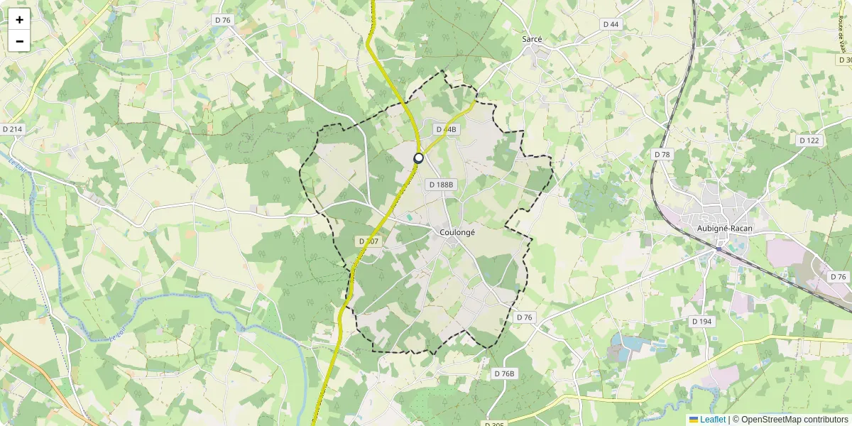 Carte du réseau de transport en commun à Coulongé - lignes de bus et arrêts