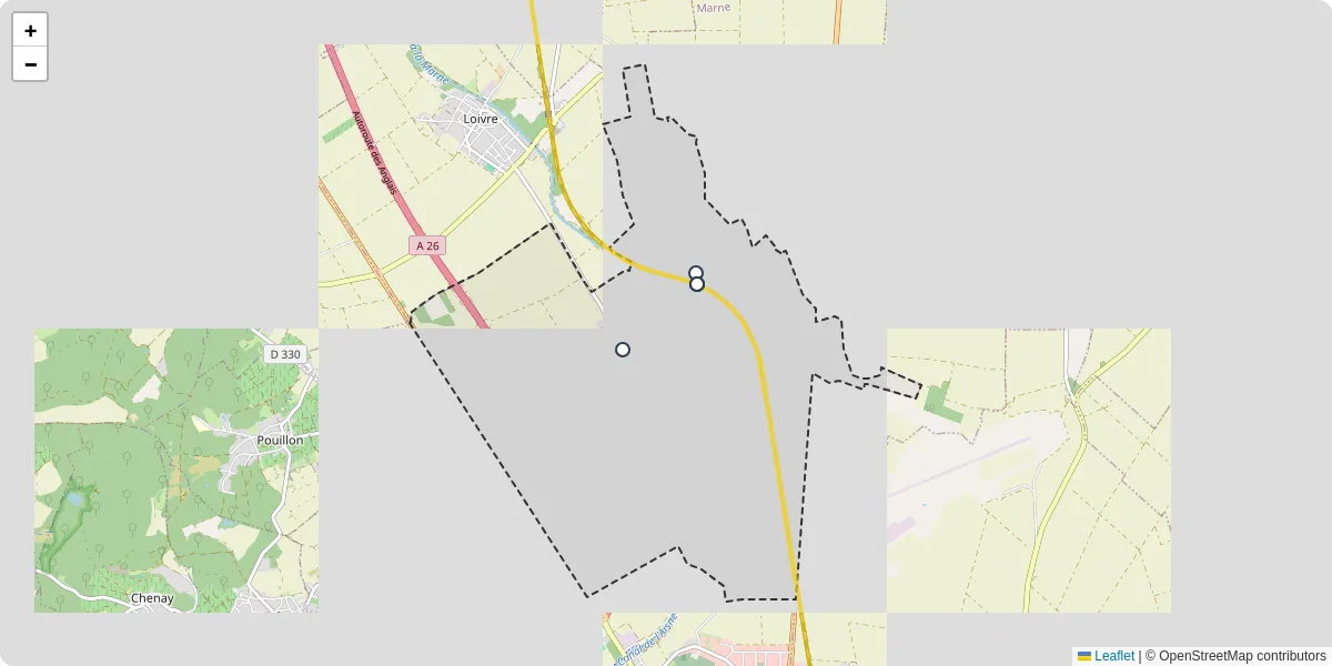 Carte du réseau de transport en commun à Courcy - lignes de bus et arrêts