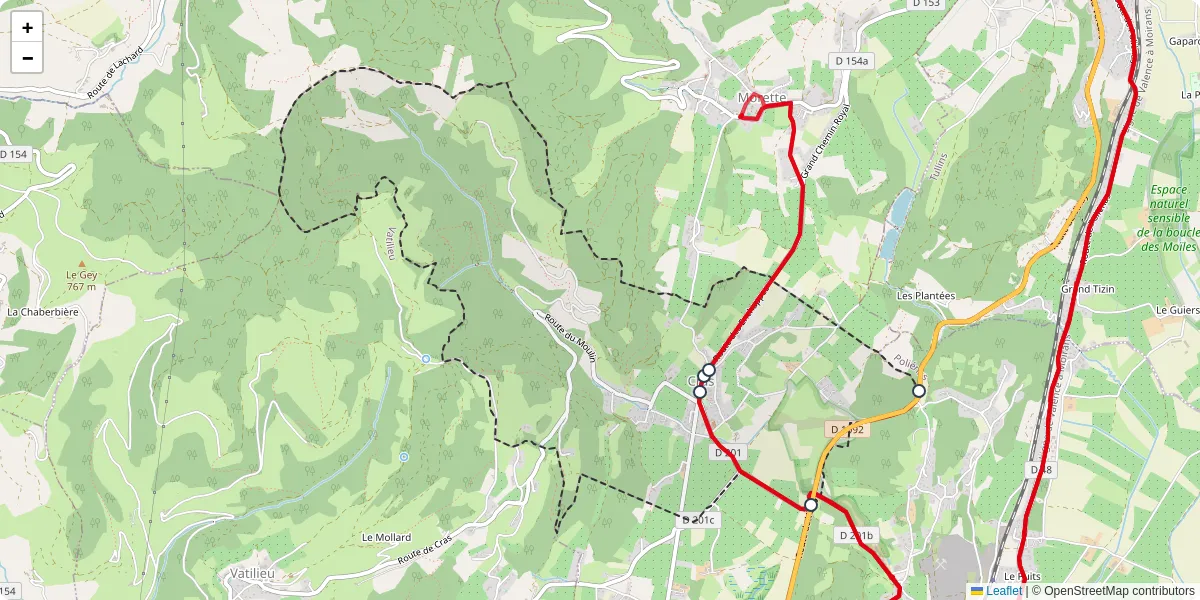 Carte du réseau de transport en commun à Cras - lignes de bus et arrêts