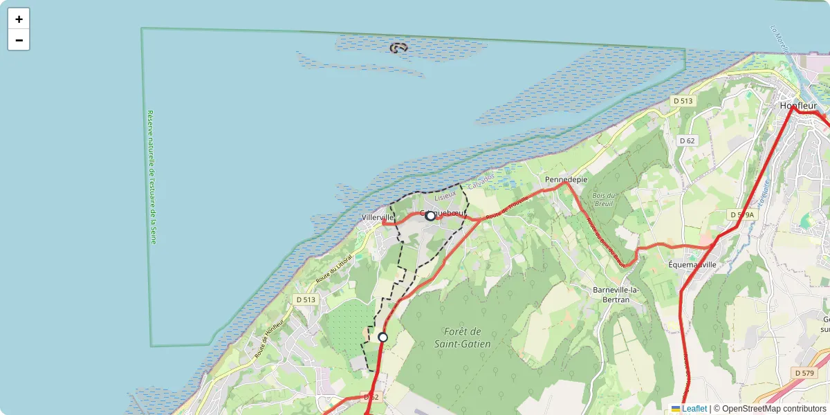 Carte du réseau de transport en commun à Cricquebœuf - lignes de bus et arrêts