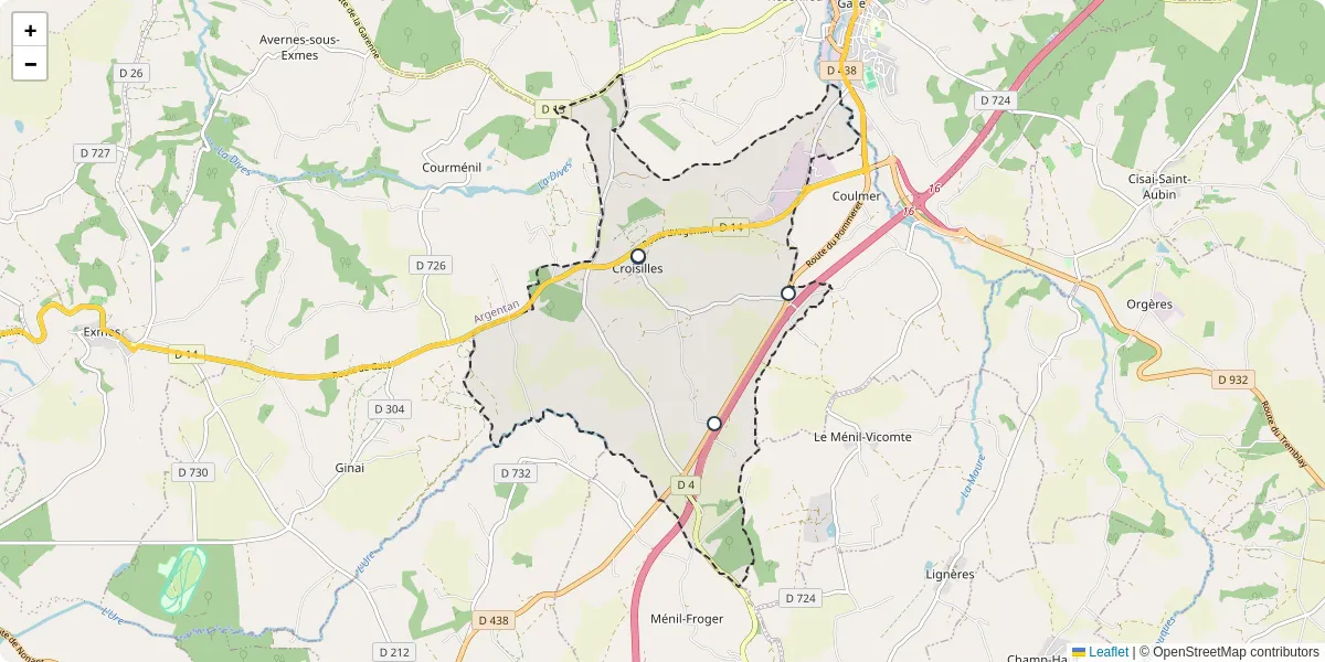 Carte du réseau de transport en commun à Croisilles - lignes de bus et arrêts