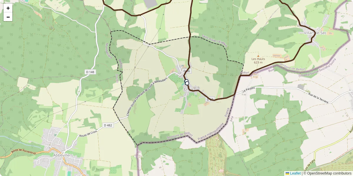 Carte du réseau de transport en commun à Croix - lignes de bus et arrêts