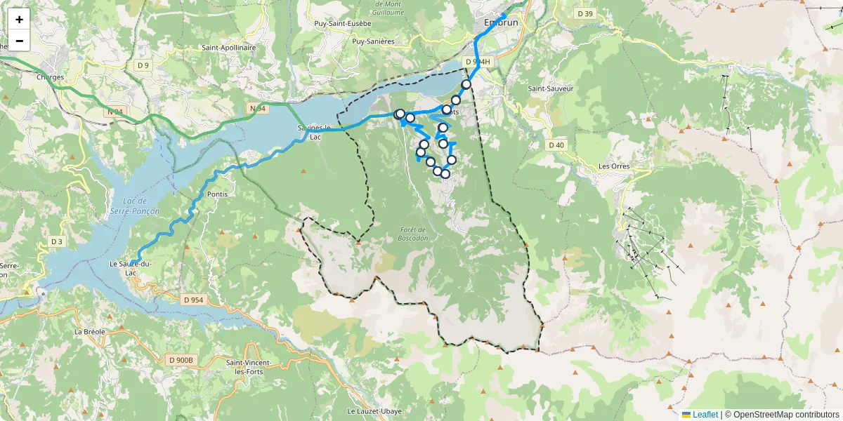 Carte du réseau de transport en commun à Crots - lignes de bus et arrêts