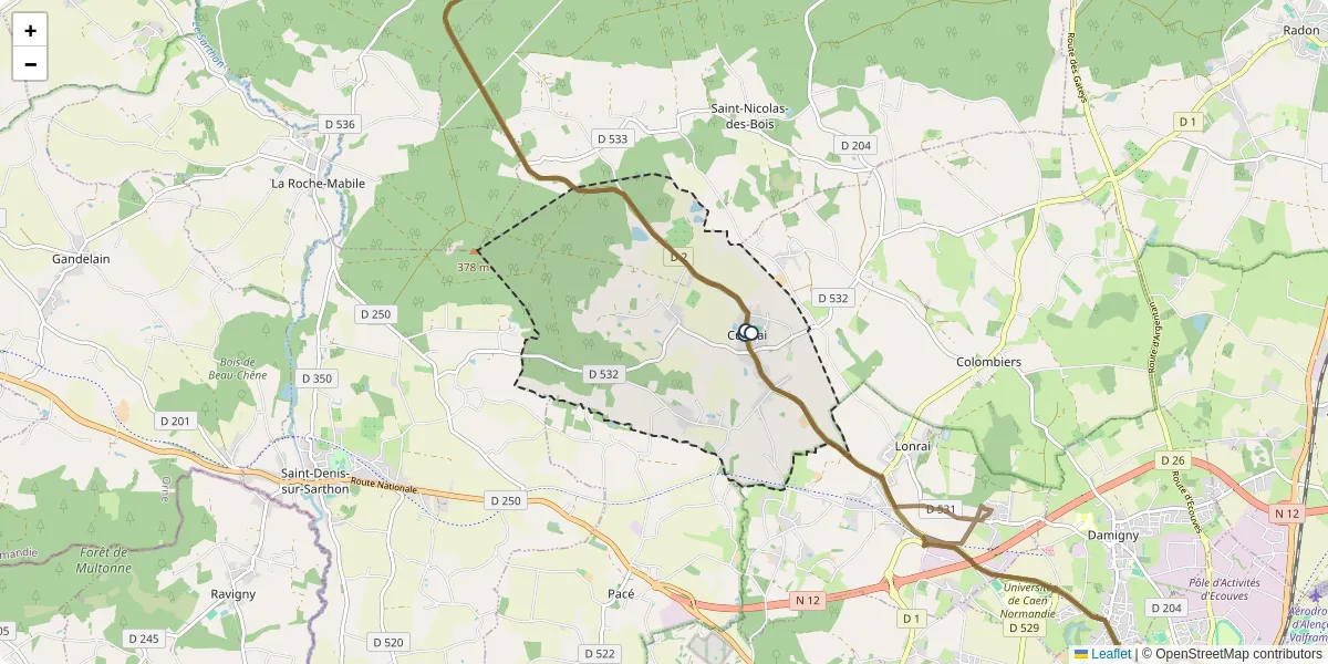 Carte du réseau de transport en commun à Cuissai - lignes de bus et arrêts