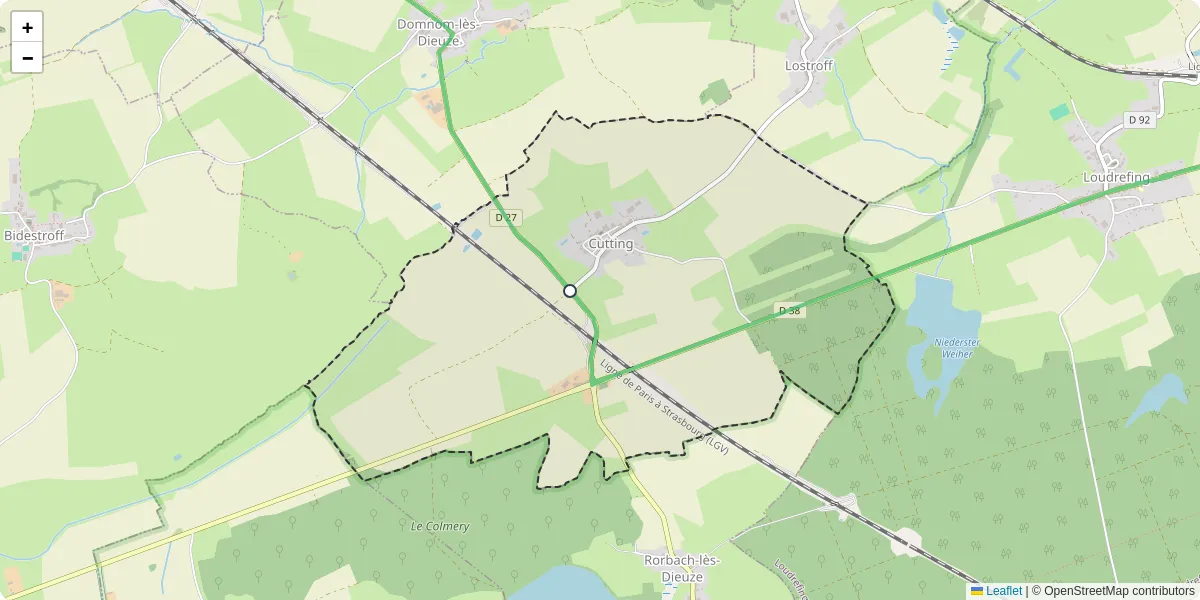 Carte du réseau de transport en commun à Cutting - lignes de bus et arrêts
