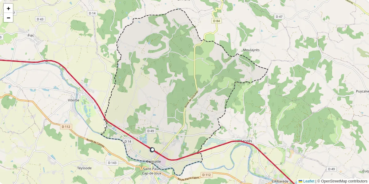 Carte du réseau de transport en commun à Damiatte - lignes de bus et arrêts
