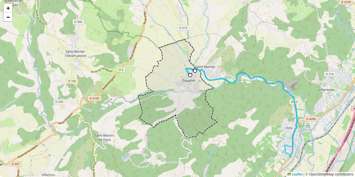 Carte du réseau de transport en commun à Dauphin - lignes de bus et arrêts