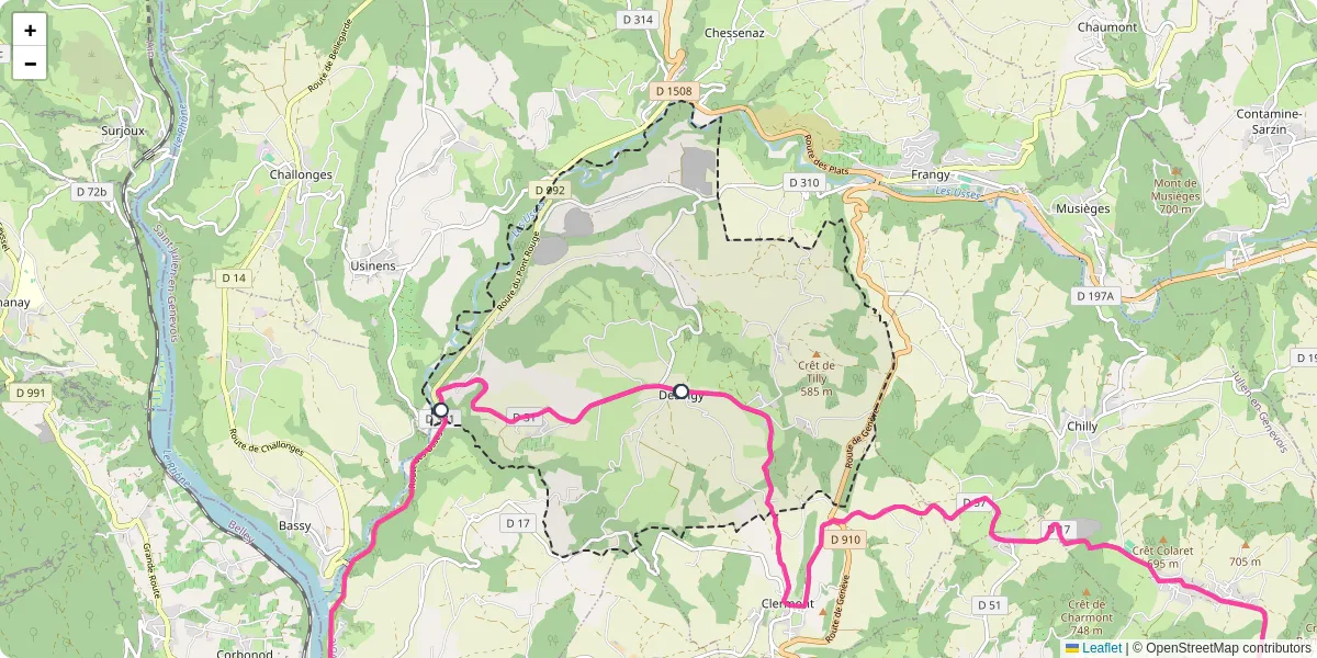 Carte du réseau de transport en commun à Desingy - lignes de bus et arrêts