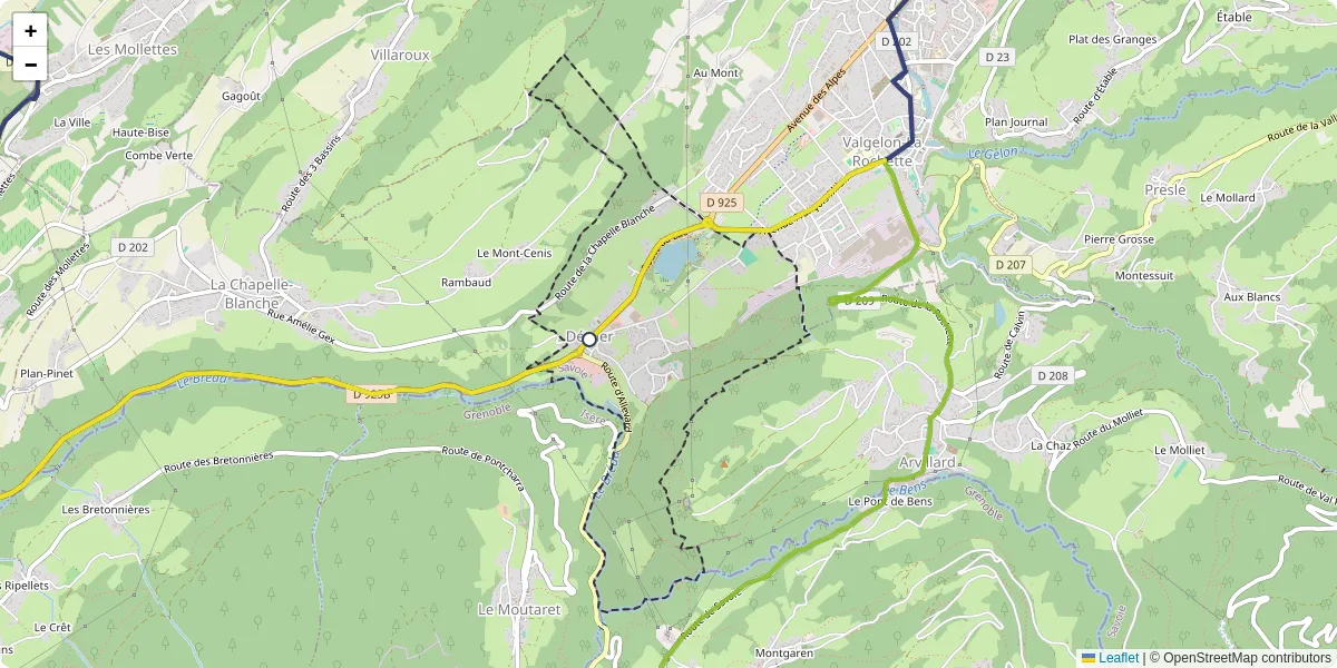 Carte du réseau de transport en commun à Détrier - lignes de bus et arrêts