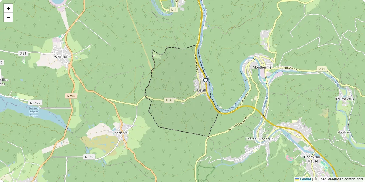 Carte du réseau de transport en commun à Deville - lignes de bus et arrêts