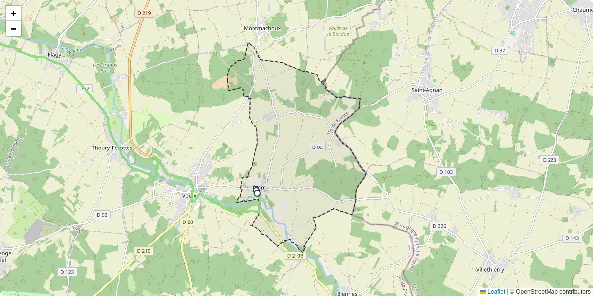 Carte du réseau de transport en commun à Diant - lignes de bus et arrêts