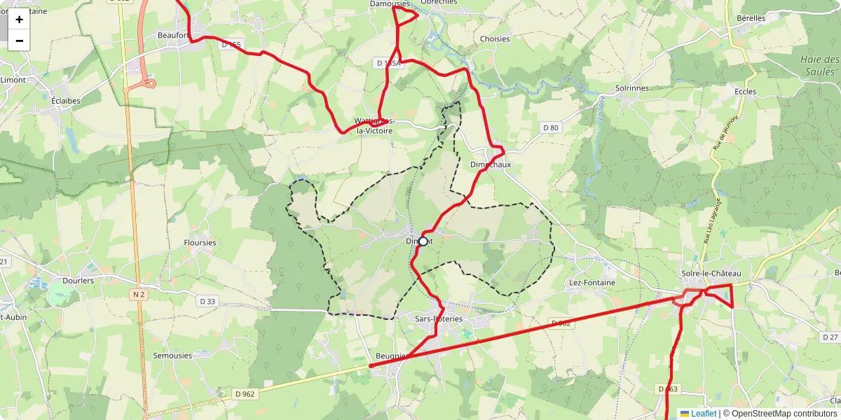 Carte du réseau de transport en commun à Dimont - lignes de bus et arrêts