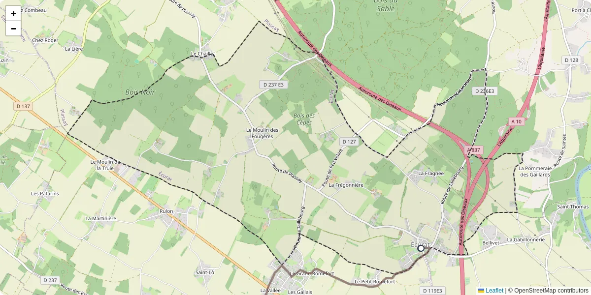 Carte du réseau de transport en commun à Écurat - lignes de bus et arrêts
