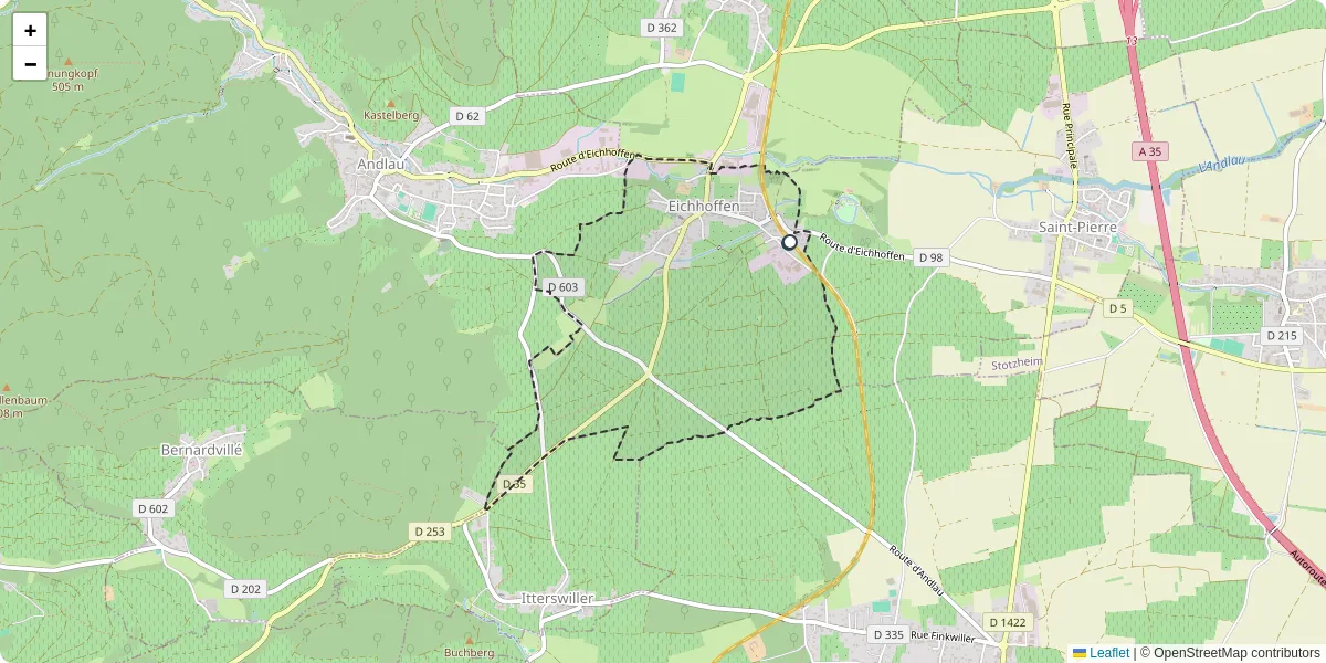 Carte du réseau de transport en commun à Eichhoffen - lignes de bus et arrêts