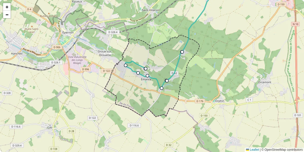 Carte du réseau de transport en commun à Émancé - lignes de bus et arrêts