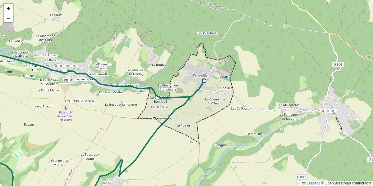 Carte du réseau de transport en commun à Éméville - lignes de bus et arrêts